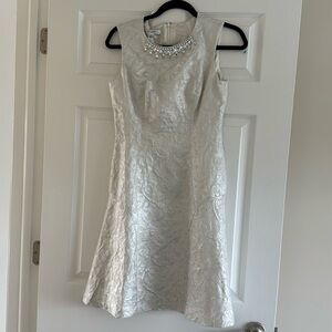 NWT - Maggy London - Silver/Ivory Sleeveless Dress - Size 4